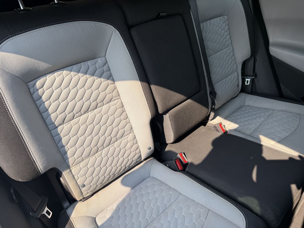 Rear seats after interior shampoo and extraction, clean and bright